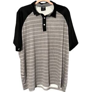 Zity Mens Sports Polo Shirt Gray and Black Size XL Polyester Spandex blend
